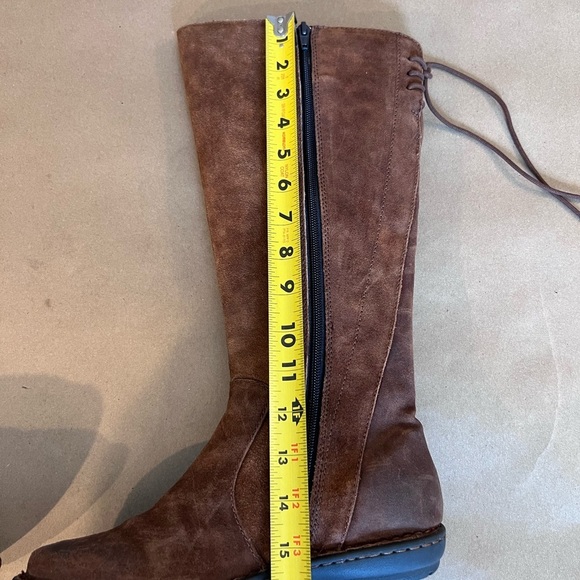 NWOB Born Women's Caladium Tall Lace Brown Leather Boots Flat Round Toe US 6.5 - Picture 9 of 10